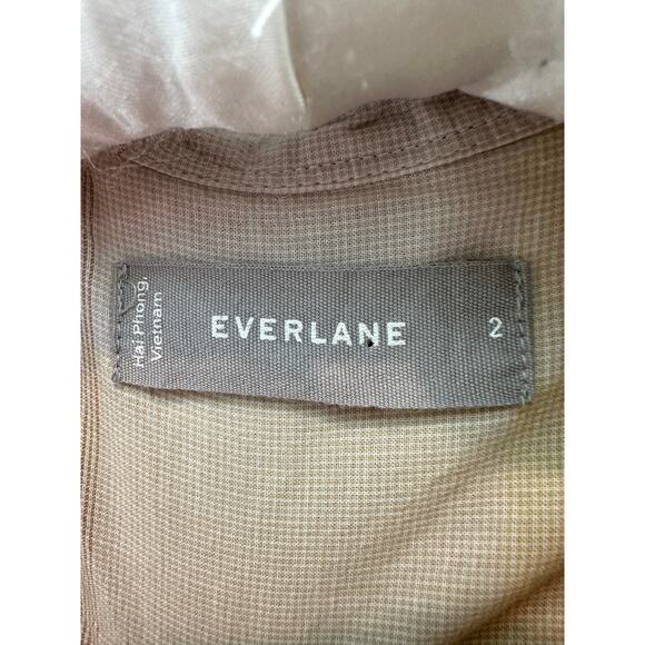 EVERLANE | Relaxed Air Shirt Beige Plaid Button Down 100% Cotton | Size 2 - Picture 5 of 6
